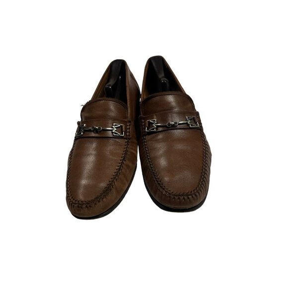 Mezlan Horse Bit Loafer Slip on Brown Leather Men’s 9 M Made in Spain Nice main image 5